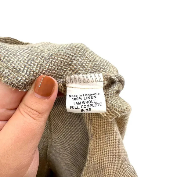 FLAX 100%‎ Linen Shift Dress Sleeveless Relaxed Fit Beige Tan Size XS - Picture 12 of 13